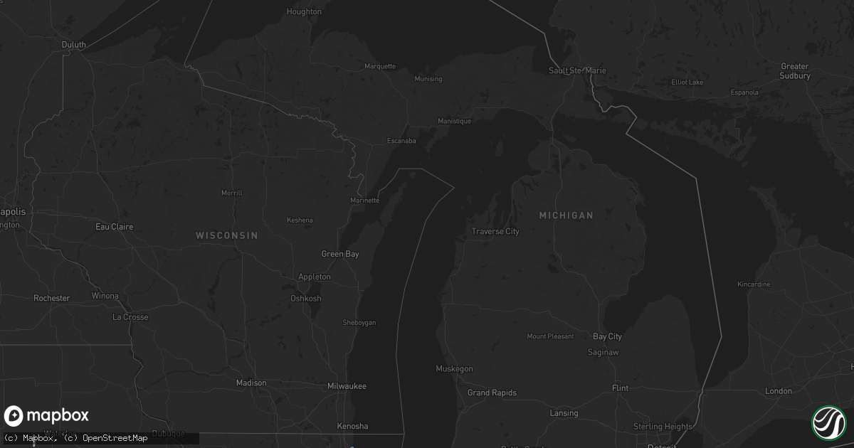 Hail map in Michigan on March 19, 2025