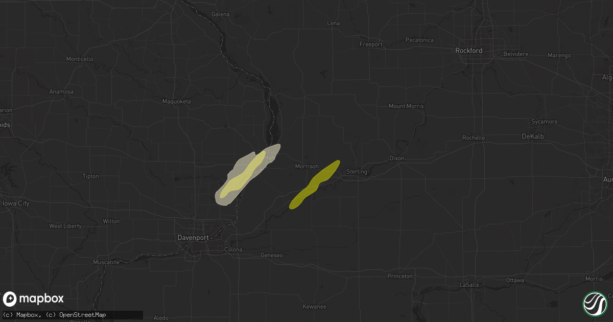 Hail map in Morrison, IL on March 19, 2025