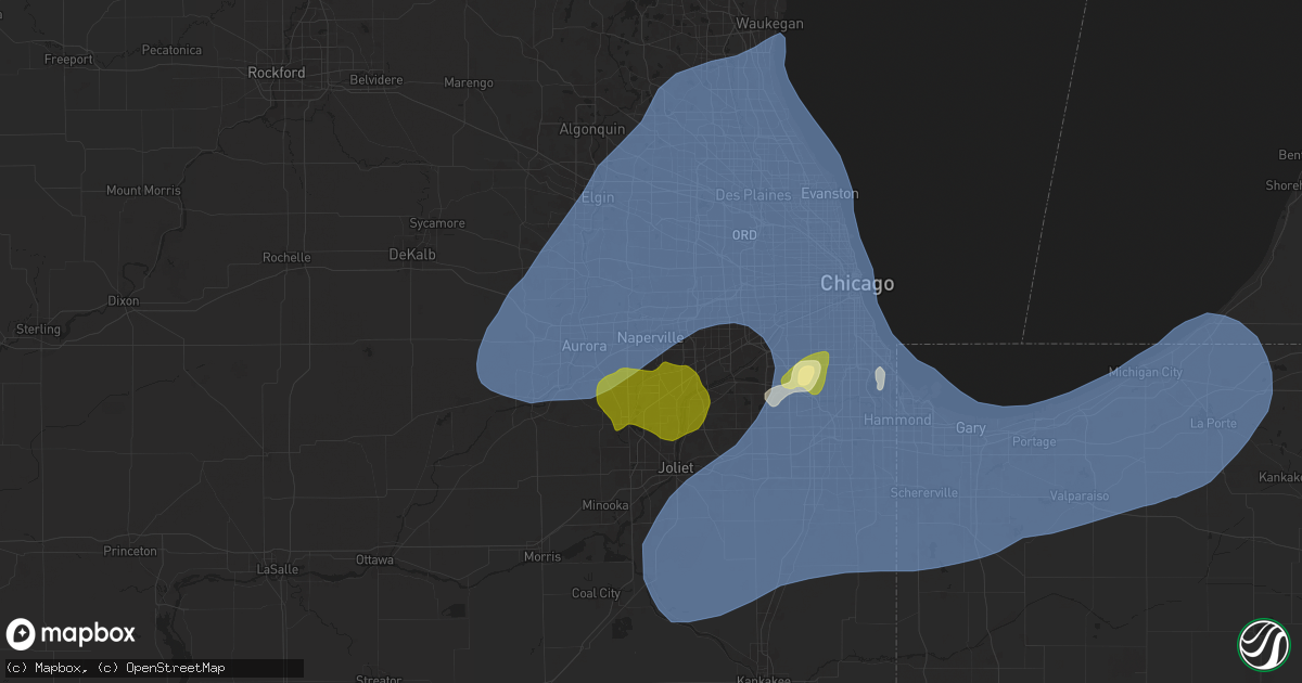 Hail map in Naperville, IL on March 19, 2025