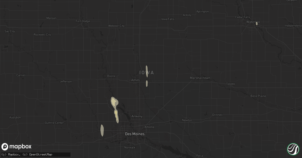Hail map in Nevada, IA on March 19, 2025