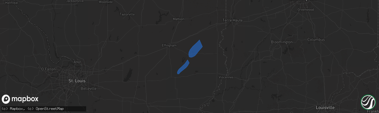 Hail map in Newton, IL on March 19, 2025