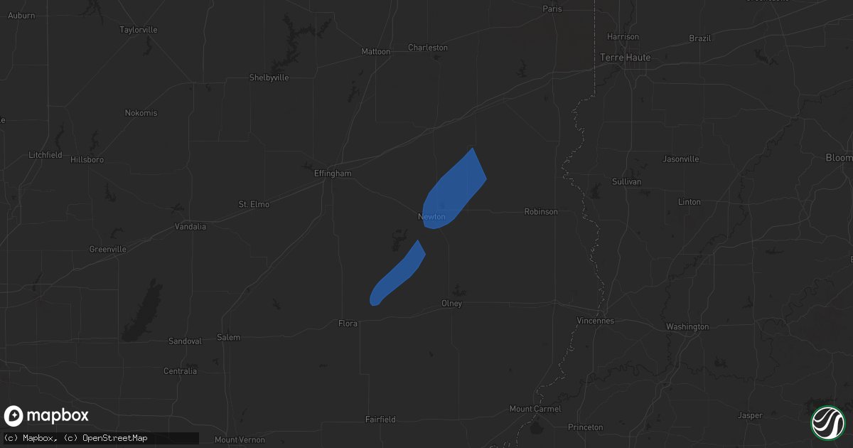 Hail map in Newton, IL on March 19, 2025