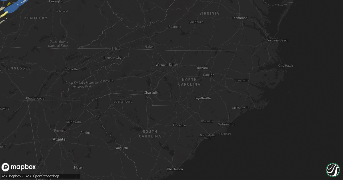 Hail map in North Carolina on March 19, 2025