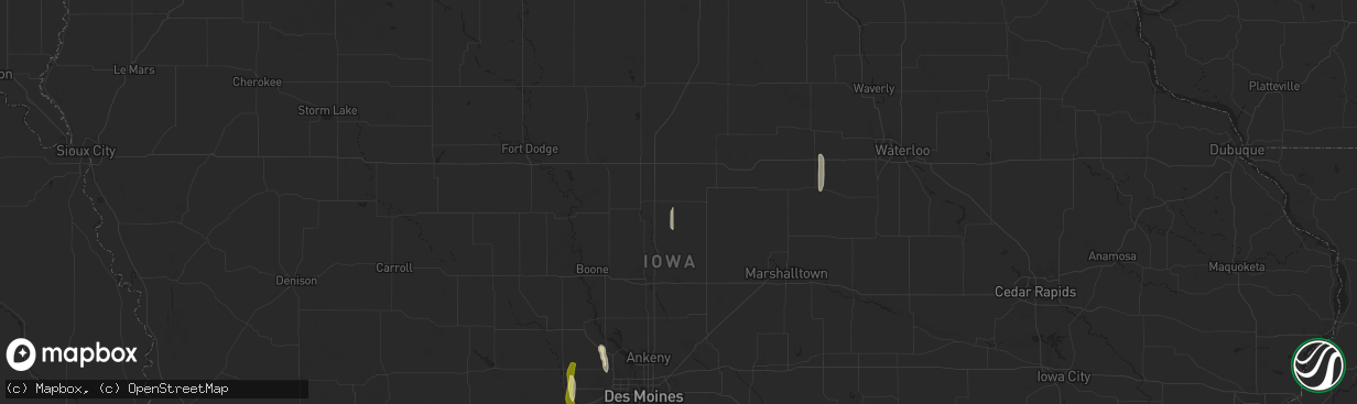 Hail map in Radcliffe, IA on March 19, 2025