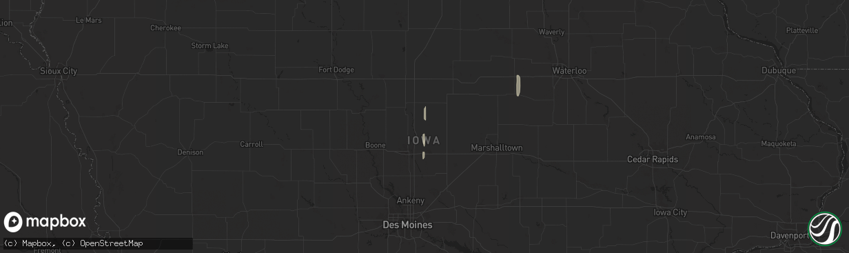 Hail map in Roland, IA on March 19, 2025