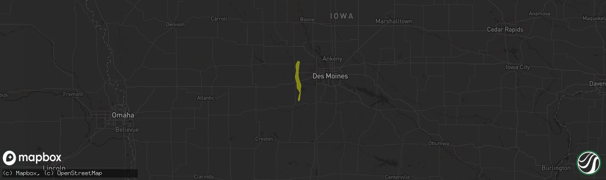 Hail map in Van Meter, IA on March 19, 2025