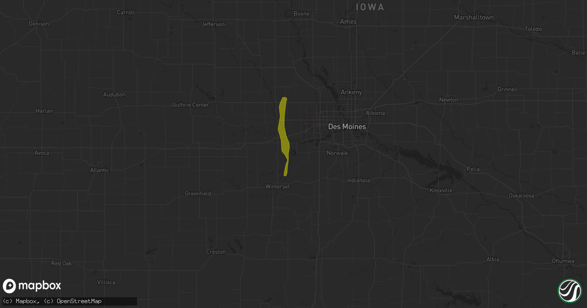 Hail map in Van Meter, IA on March 19, 2025