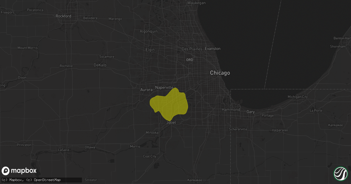 Hail map in Woodridge, IL on March 19, 2025