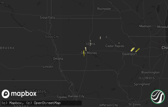 Hail map preview on 03-19-2025