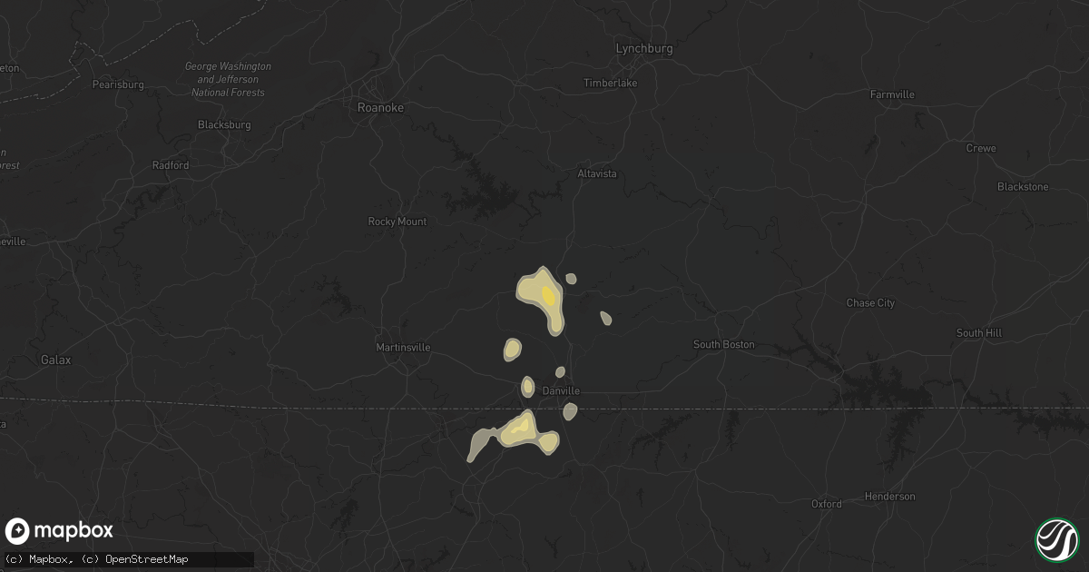 Hail map in Chatham, VA on March 20, 2012