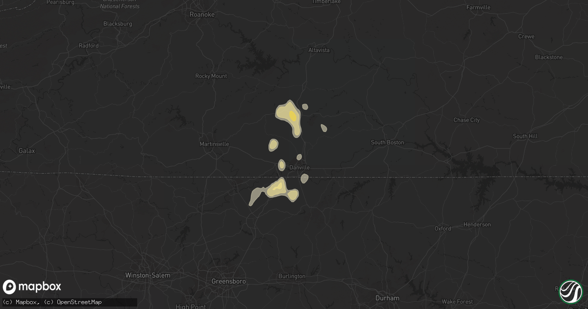 Hail map in Danville, VA on March 20, 2012