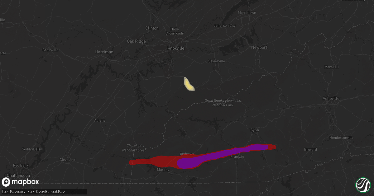 Hail map in Townsend, TN on March 20, 2012