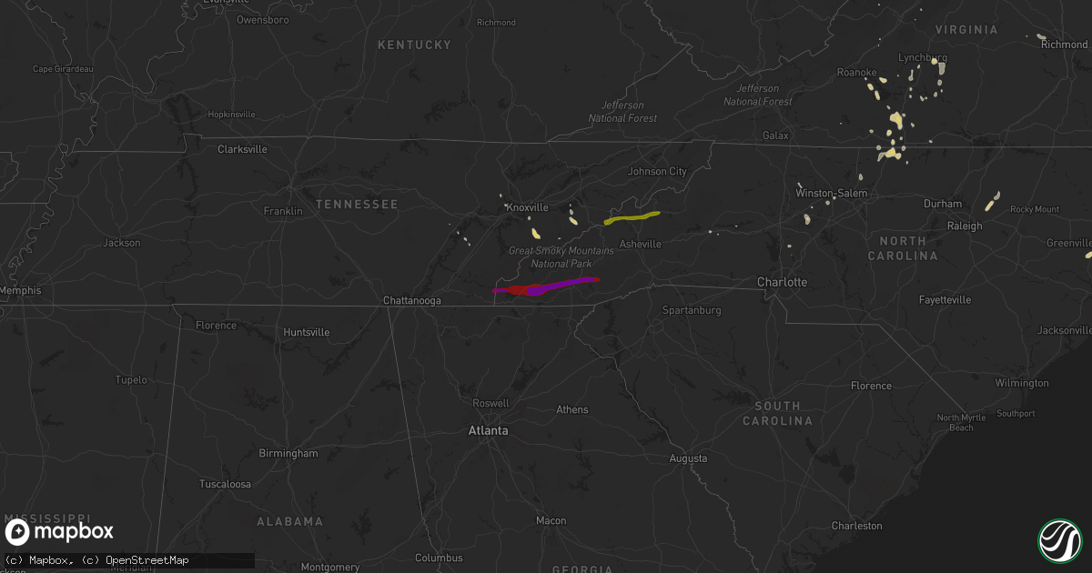 Hail map on March 20, 2012