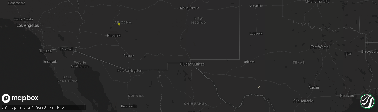 Hail map in Arizona on March 20, 2015