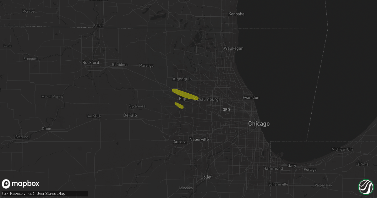 Hail map in Elgin, IL on March 20, 2017