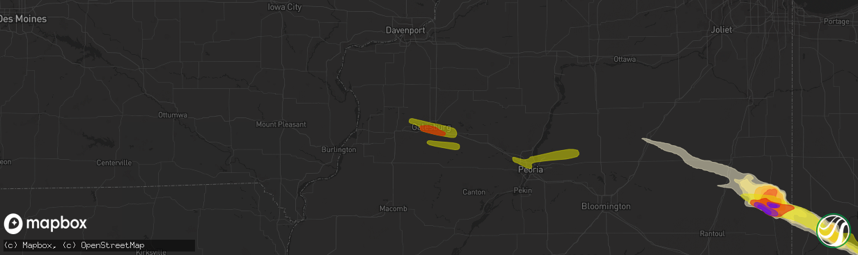 Hail map in Galesburg, IL on March 20, 2017