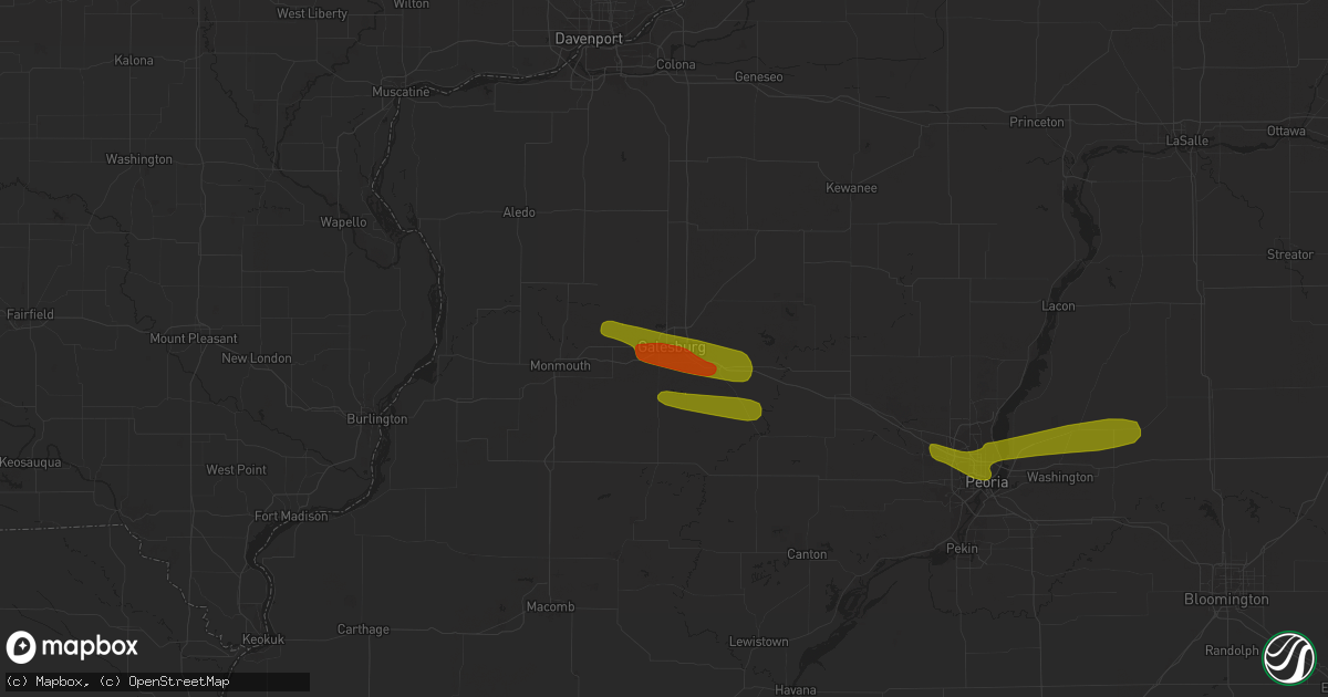 Hail map in Galesburg, IL on March 20, 2017