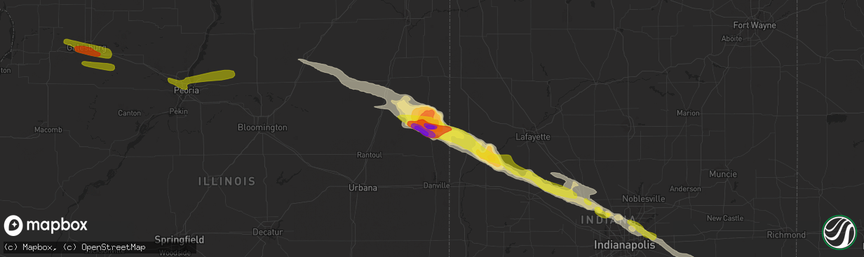 Hail map in Hoopeston, IL on March 20, 2017