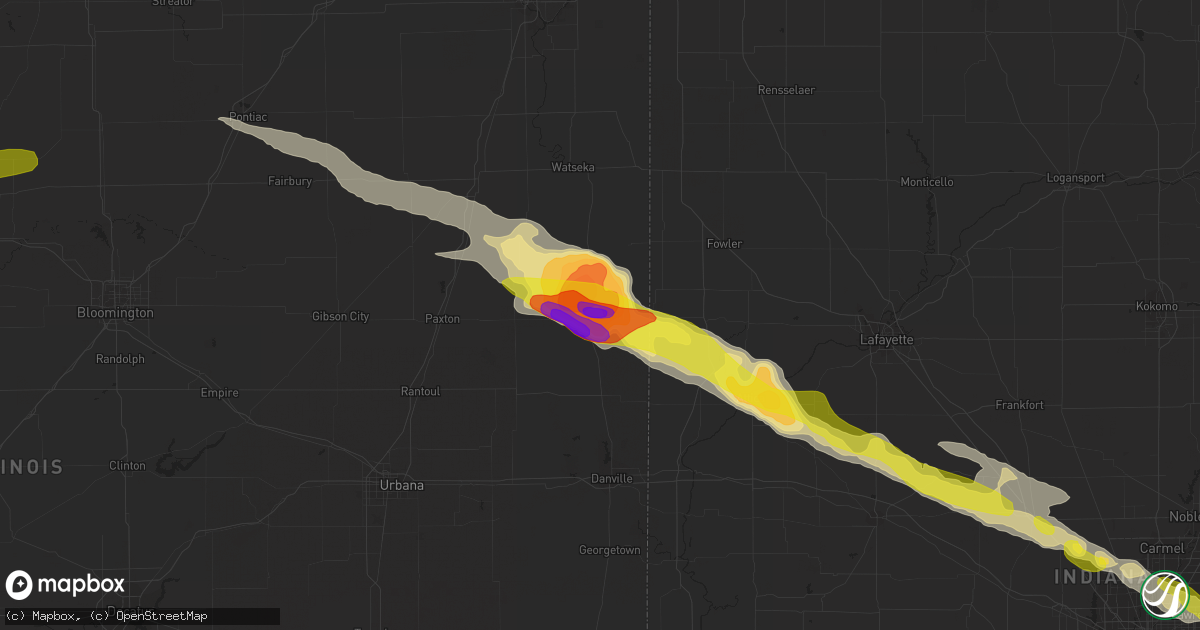 Hail map in Hoopeston, IL on March 20, 2017