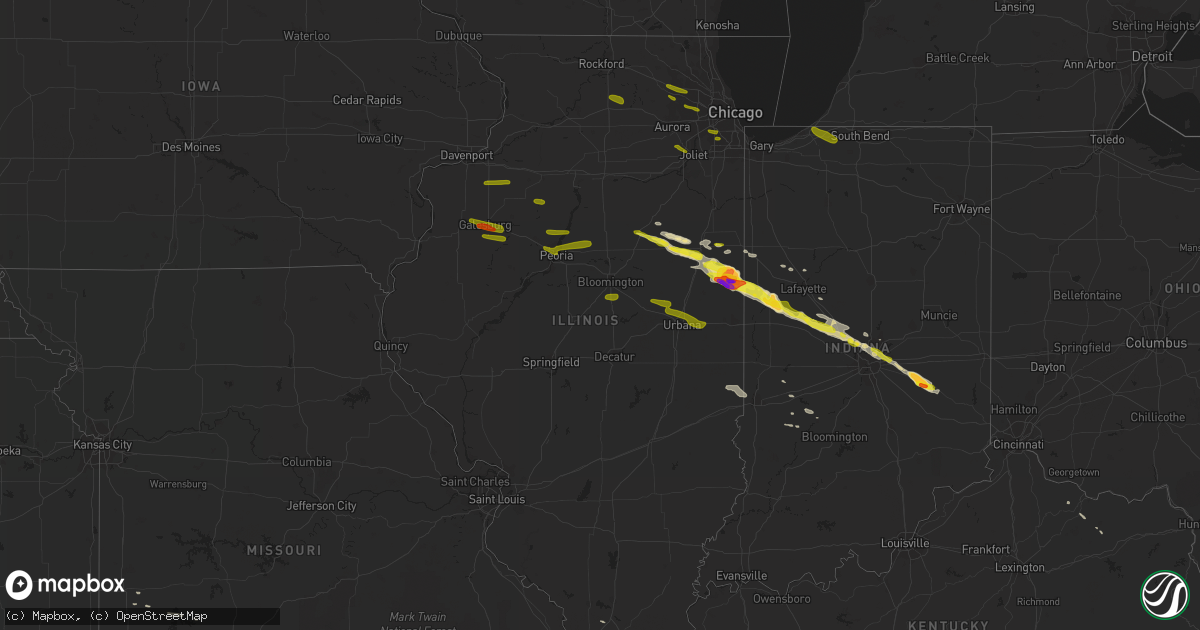 Hail map in Illinois on March 20, 2017