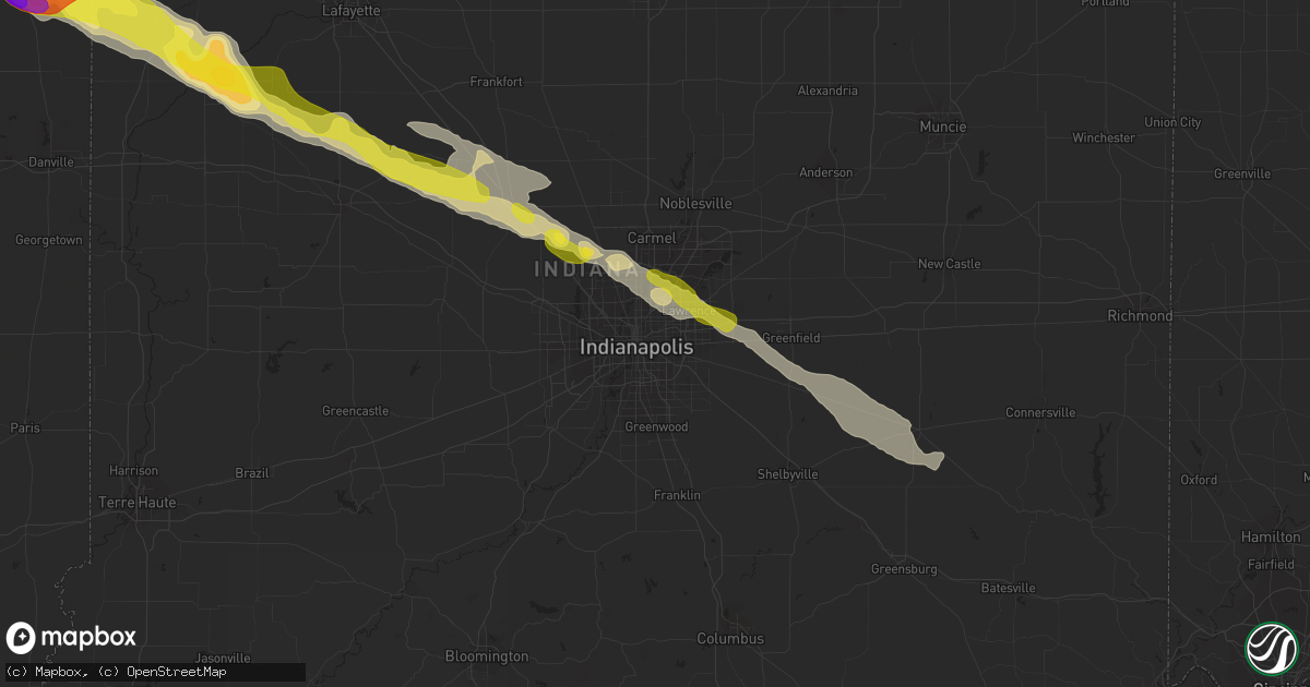 Hail map in Indianapolis, IN on March 20, 2017