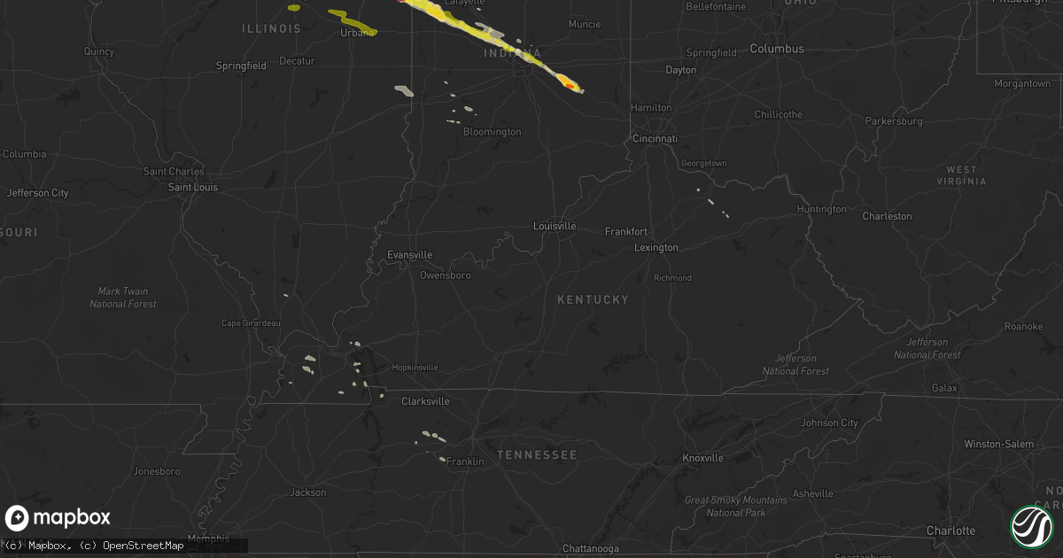 Hail map in Kentucky on March 20, 2017