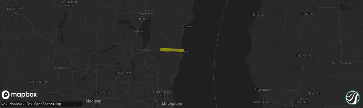 Hail map in Sheboygan, WI on March 20, 2017