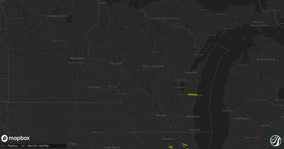 Hail map in Wisconsin on March 20, 2017