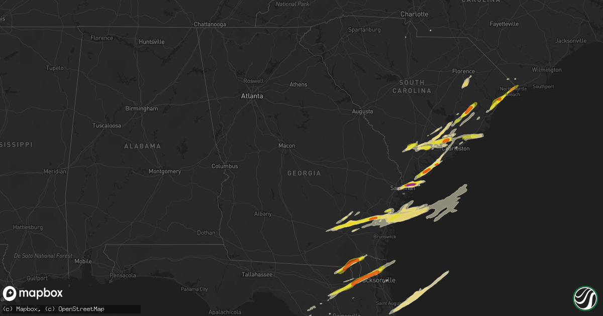 Hail map in Georgia on March 20, 2018
