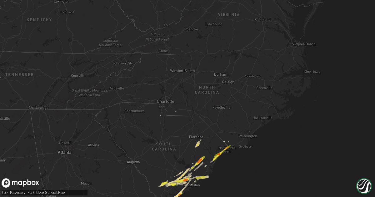 Hail map in North Carolina on March 20, 2018
