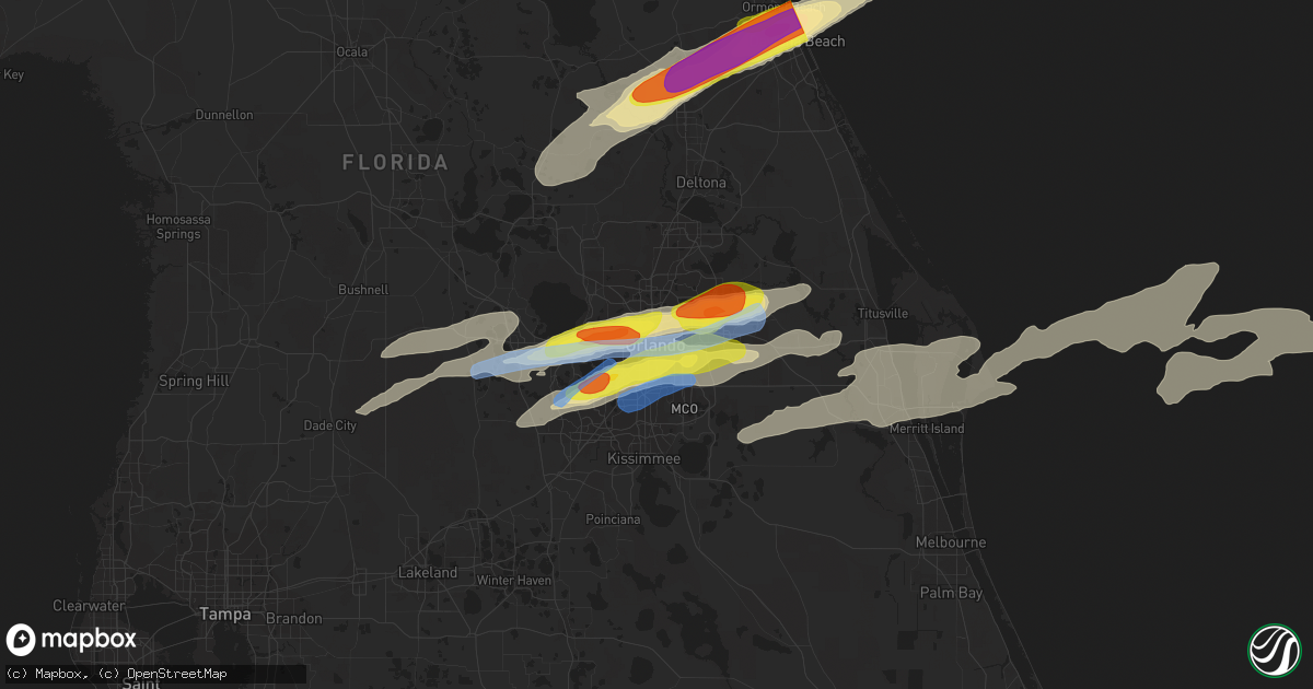 Hail map in Orlando, FL on March 20, 2018