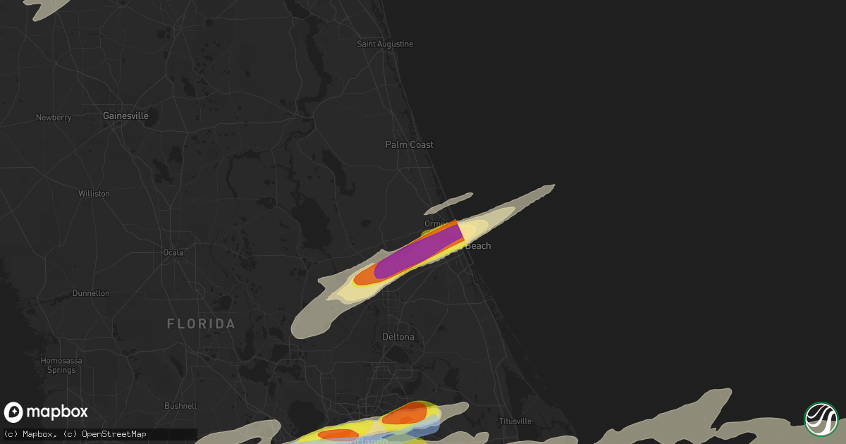 Hail map in Ormond Beach, FL on March 20, 2018