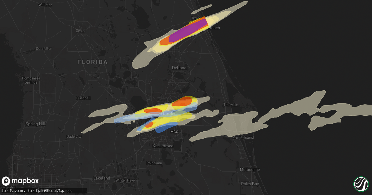 Hail map in Oviedo, FL on March 20, 2018