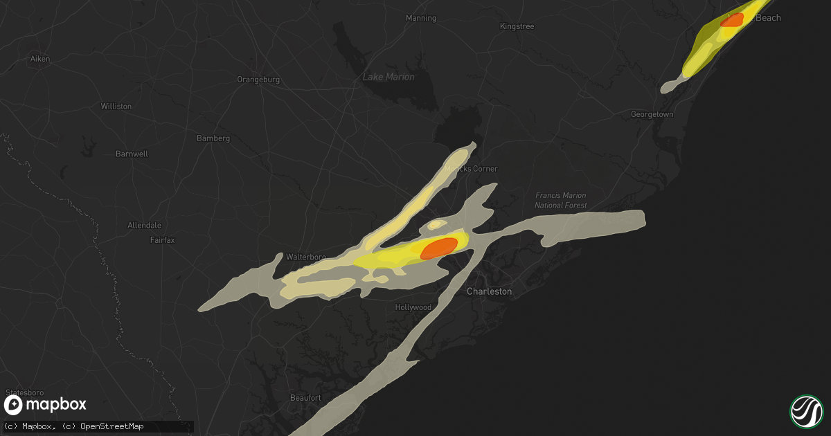 Hail map in Summerville, SC on March 20, 2018