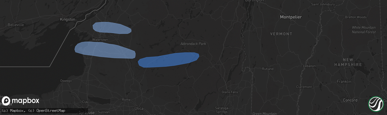 Hail map in Indian Lake, NY on March 20, 2020