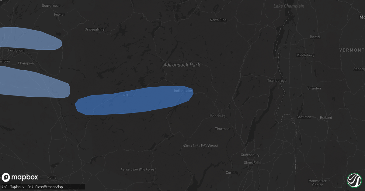 Hail map in Indian Lake, NY on March 20, 2020