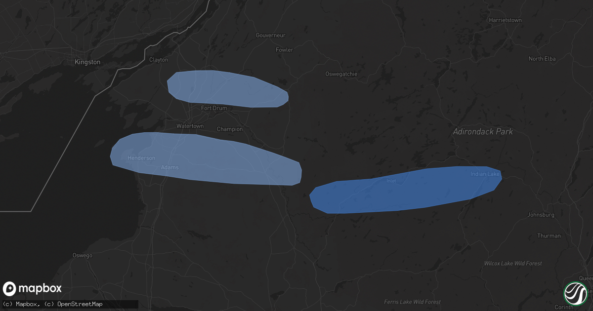 Hail map in Lowville, NY on March 20, 2020
