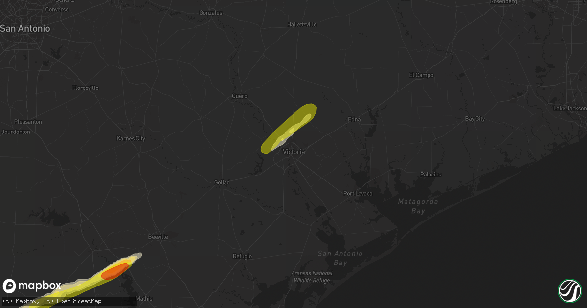 Hail map in Victoria, TX on March 20, 2020