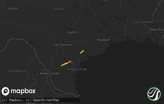 Hail map preview on 03-20-2020