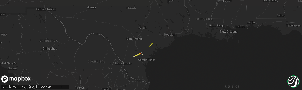 Hail map on March 20, 2020