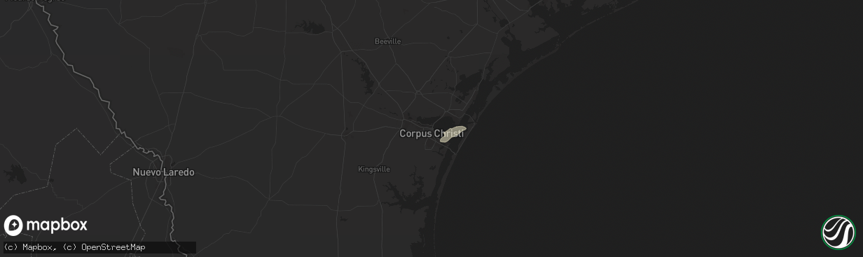 Hail map in Corpus Christi, TX on March 20, 2024