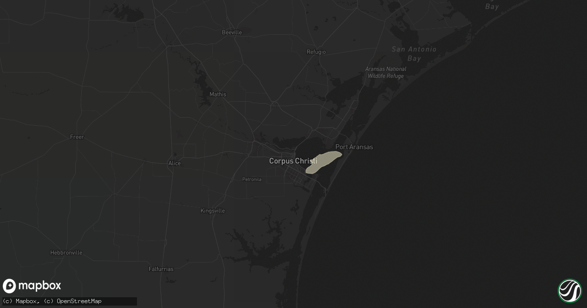 Hail map in Corpus Christi, TX on March 20, 2024