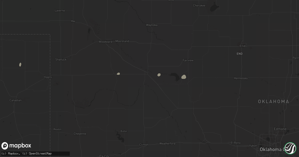 Hail map in Seiling, OK on March 20, 2024