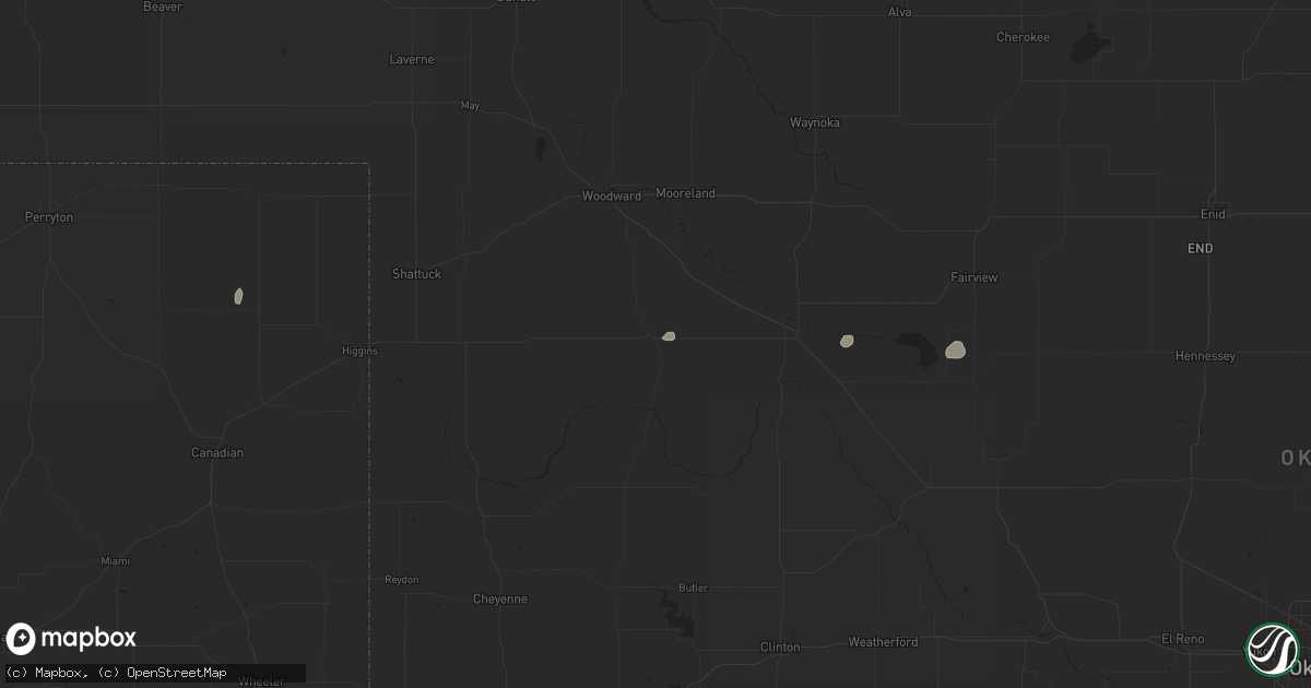Hail map in Vici, OK on March 20, 2024