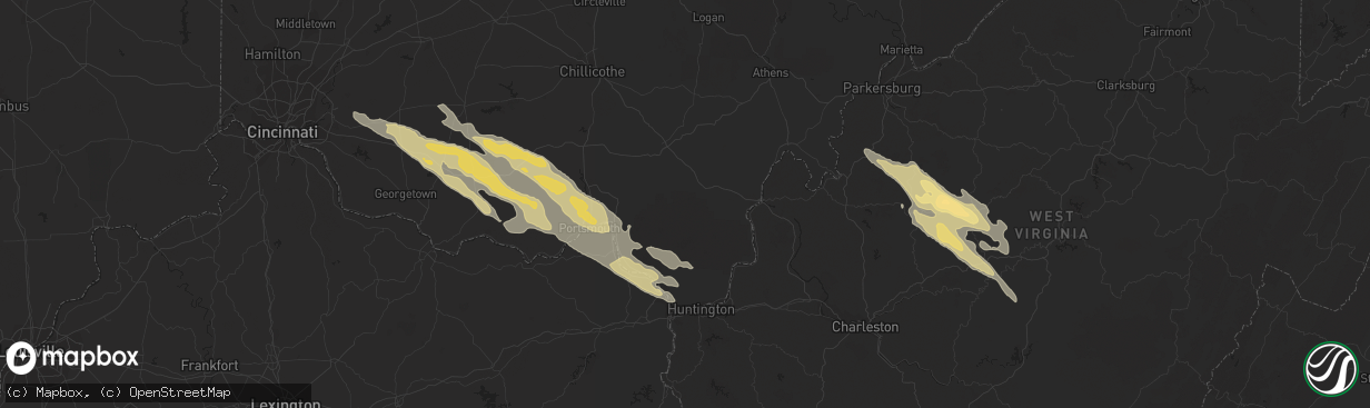 Hail map in Ashland, KY on March 21, 2011