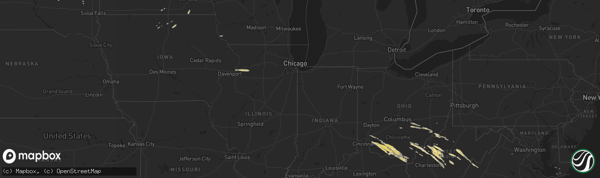 Hail map in Illinois on March 21, 2011