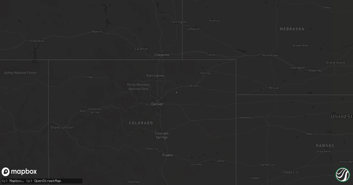 Hail map in Colorado on March 21, 2013