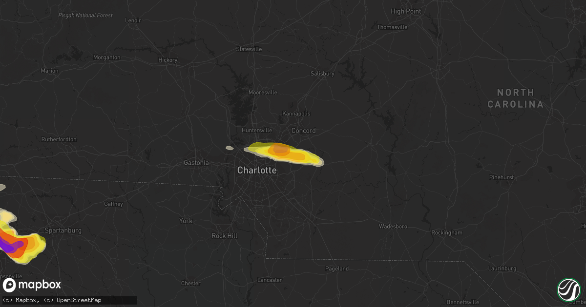 Hail map in Harrisburg, NC on March 21, 2017