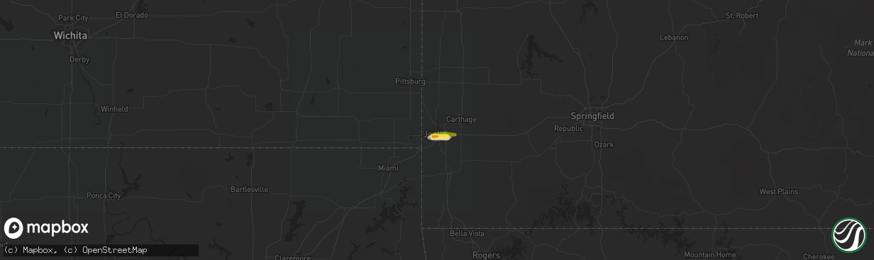 Hail map in Joplin, MO on March 21, 2017