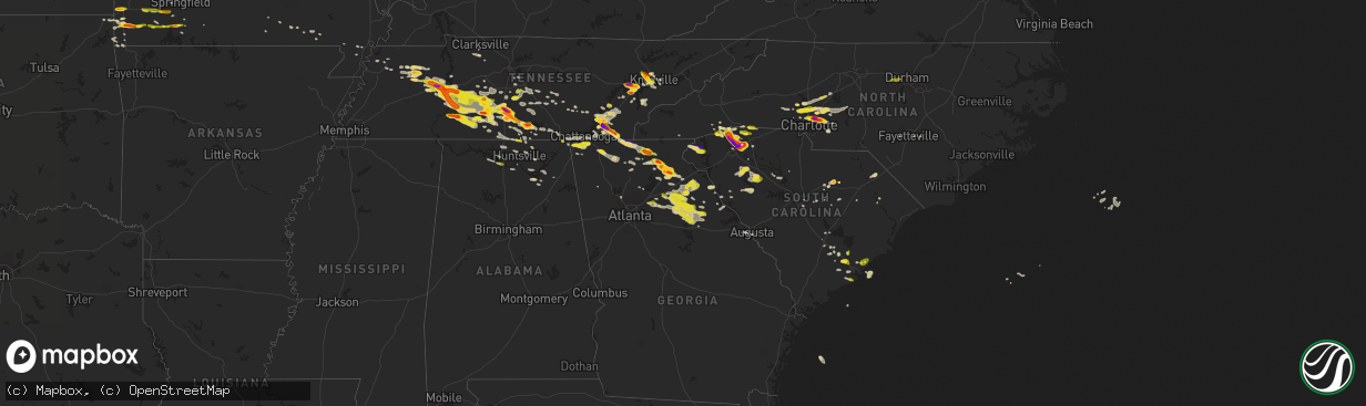 Hail map on March 21, 2017